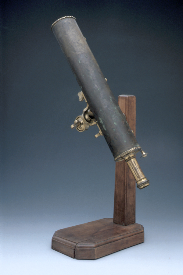 Gregorian Reflecting Telescope with Stand, c. 1710 (Inv. 20020). This object is one of many within the Orrery Collection at the Museum.