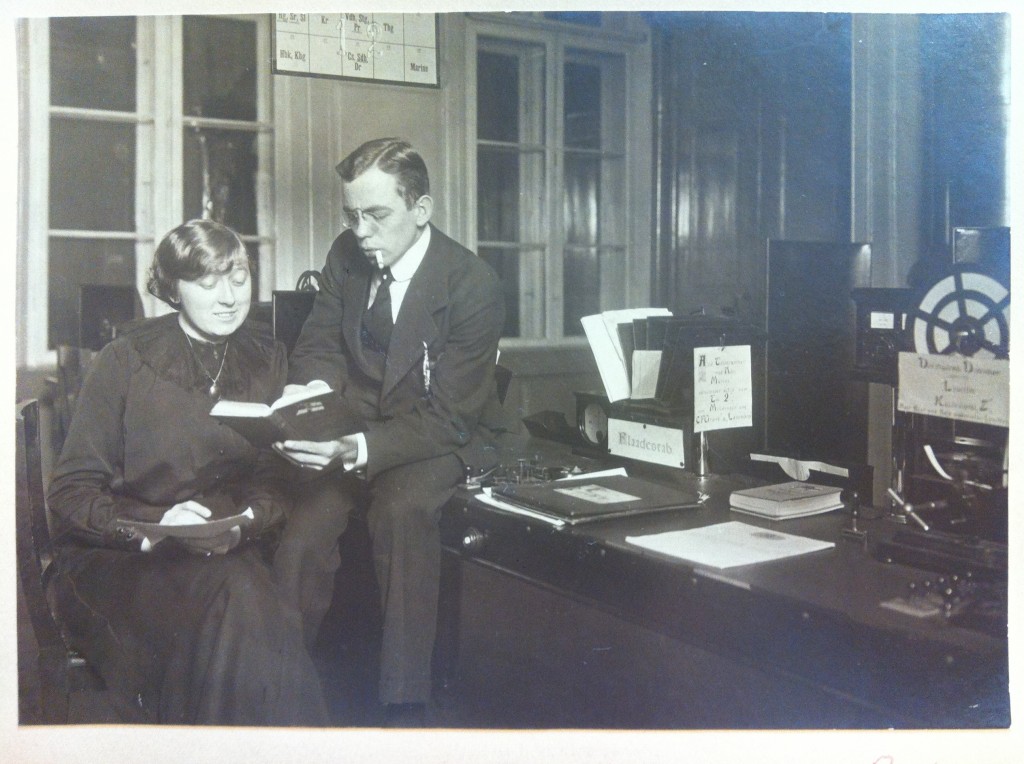 Two young telegraphers at the Main Telegraph Station in Copenhagen c.1915