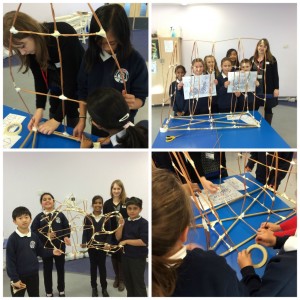 Pupils work on their lantern constructions