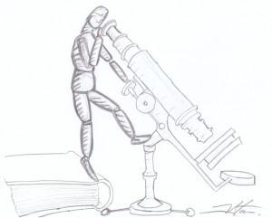 Man with microscope